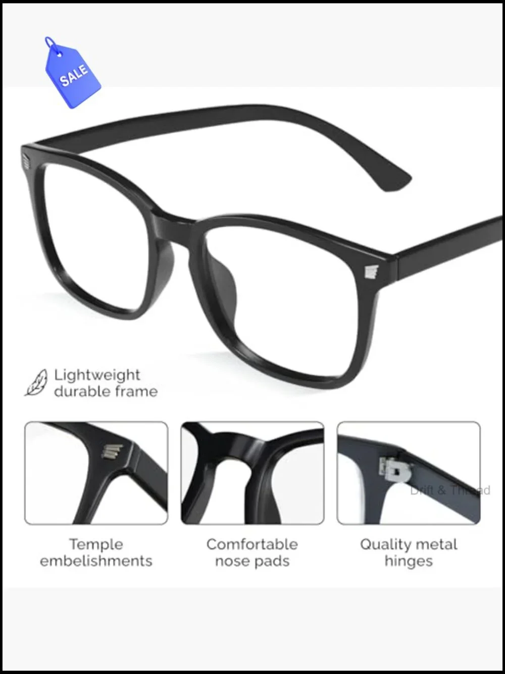 Blue Light Blocking Glasses for Computer Work, UV Protection, TR90 Frame